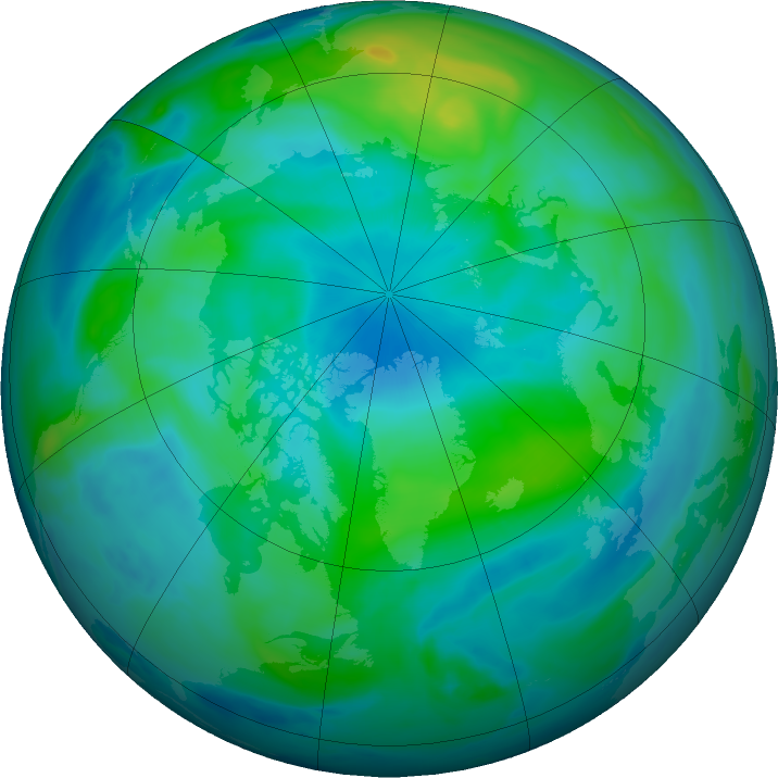 Arctic ozone map for 16 September 2019
